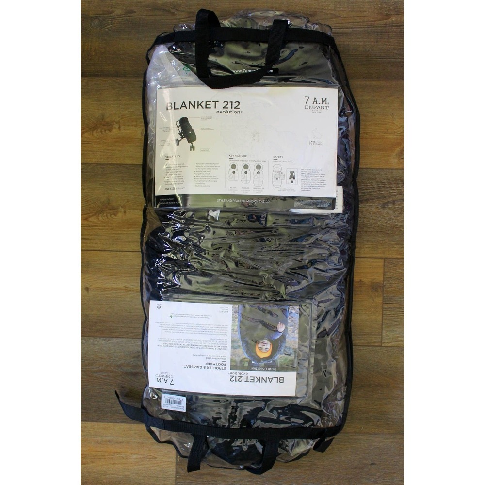 7 A.M. Enfant Blanket 212 Evolution Stroller Footmuff 6M-4T Black Hooded Warm